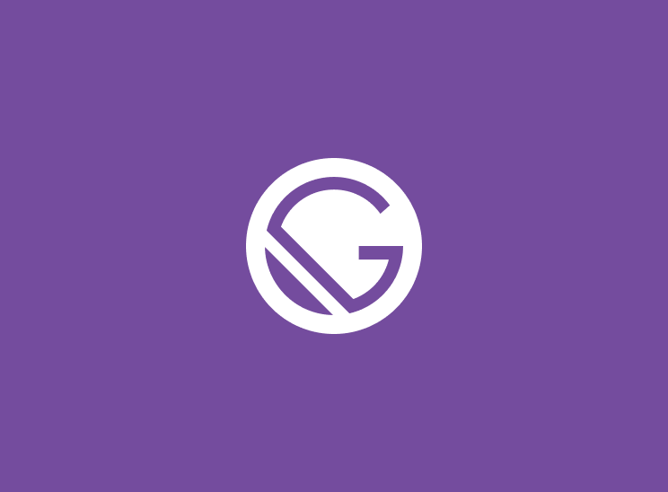 Gatsby logo centered on the middle of the screen with a purple background