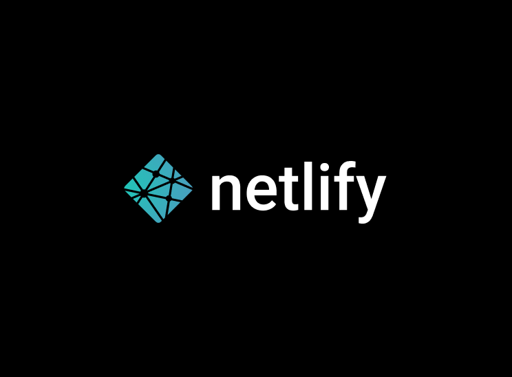 Netlify logo centered on the middle of the screen with a black background