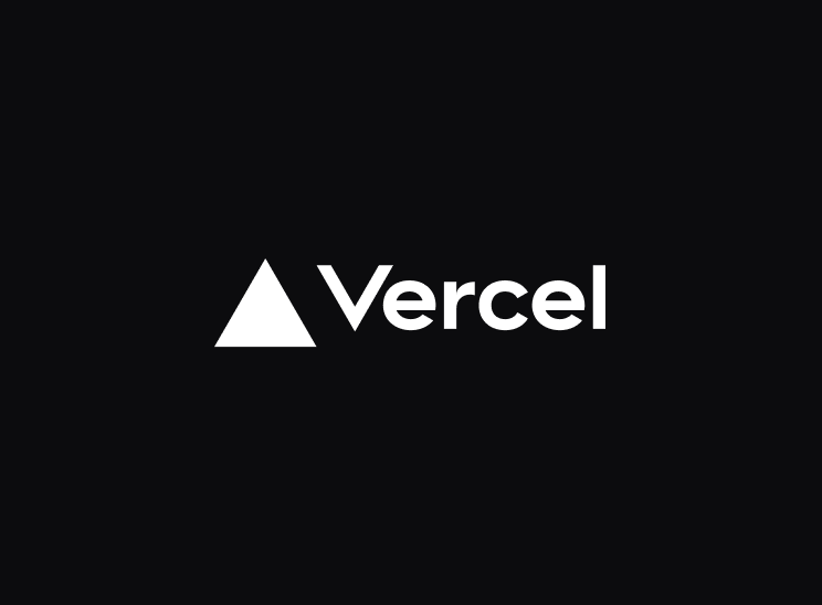 Vercel logo centered on the middle of the screen with a dark background