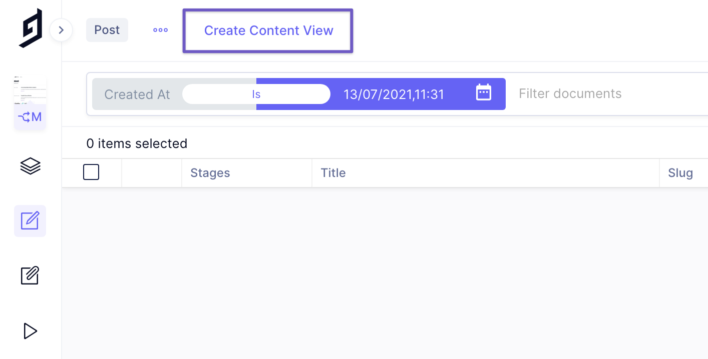 Create content view