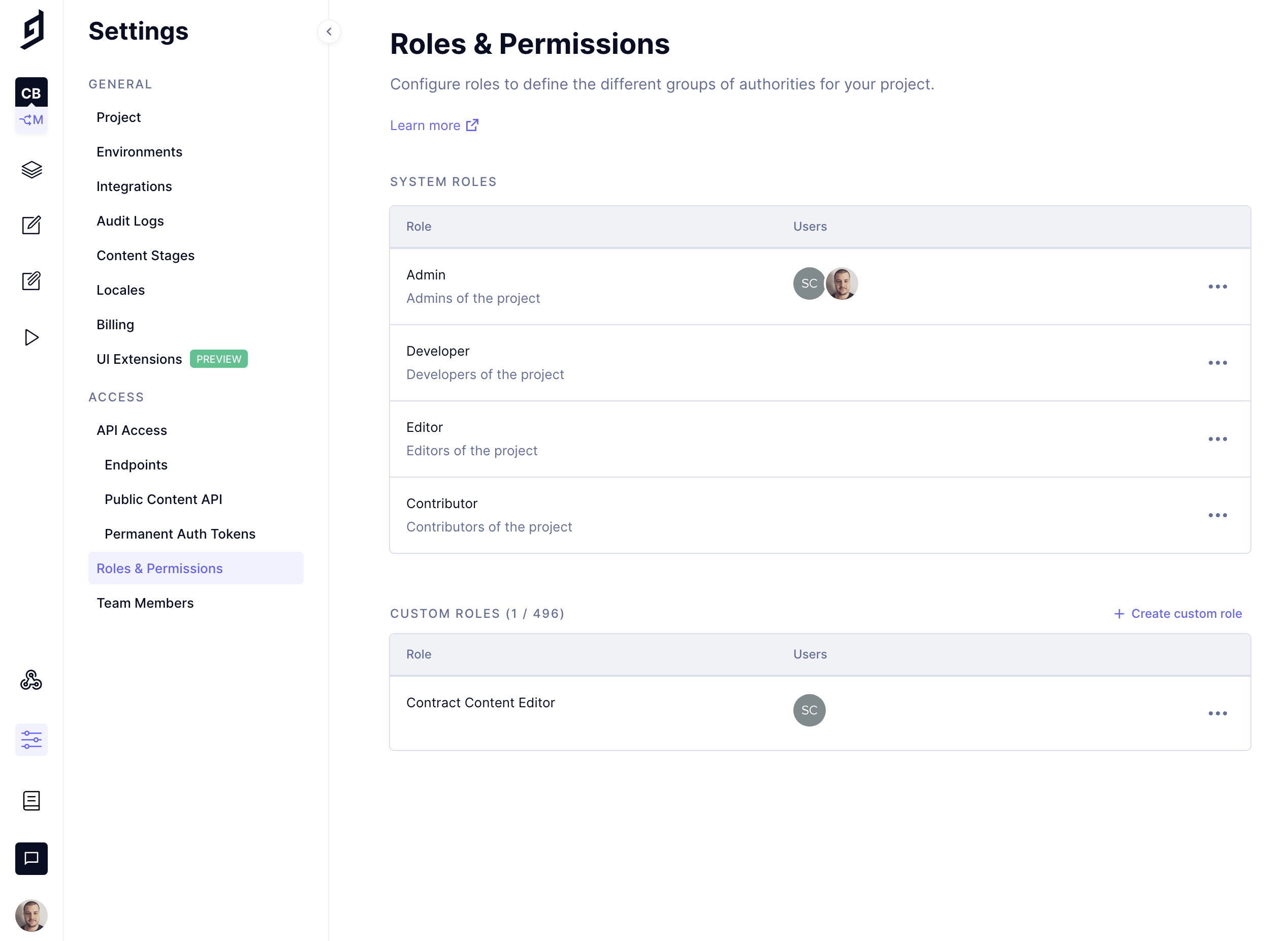 Roles and Permissions overview